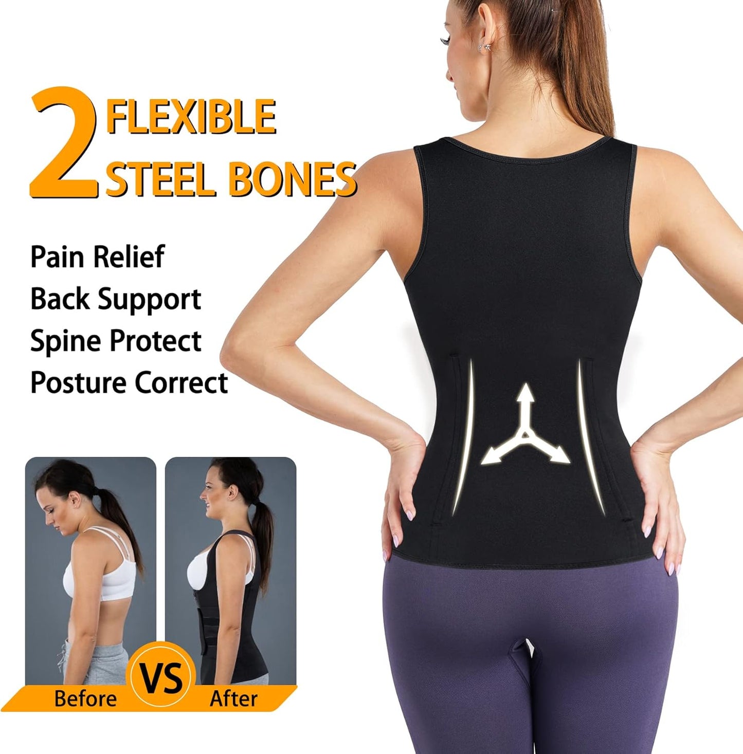 GAODI Womens' Waist Trainer Neoprene Sauna Suit Body Shaper