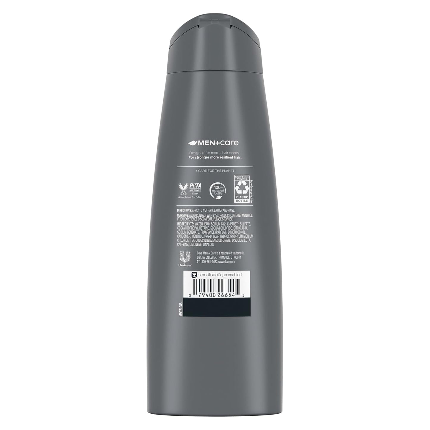 DOVE MEN + CARE Fortifying 2-in-1 Shampoo and Conditioner Fresh and Clean with Caffeine 4 Count For Everyday Care Helps Strengthen and Nourish Hair 12 oz