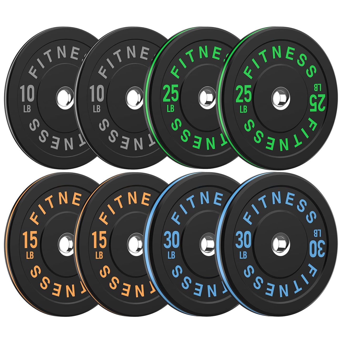 2 Inch Bumper Plates，10-500lbs，Barbell Rubber Olympic Weight Plates Set for Home Gym, Strength Training & Weight Lifting, Multiple Options Colors