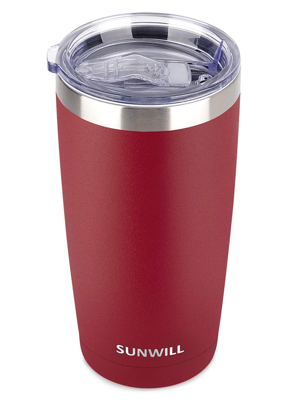 SUNWILL Travel Coffee Tumbler 20 oz, Insulated Mug with Lid, Stainless Steel Cup for Outdoor, Powder Coated Navy
