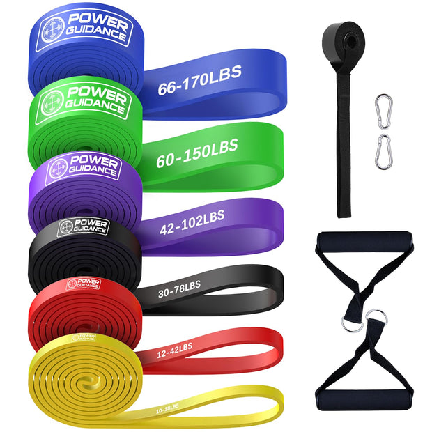POWER GUIDANCE Resistance Bands, Set of 5 Pull Up Bands, Pull Up Assistance Bands, Exercise Bands, Resistance Bands Set for Legs, Working Out, Muscle Training, Physical Therapy, Shape Body
