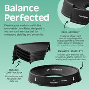 Retrospec Luna Exercise Ball with Pump - Anti-Burst Fitness Equipment for Yoga, Core Training & Stability - Home Gym Swiss Ball for Office & Pregnancy