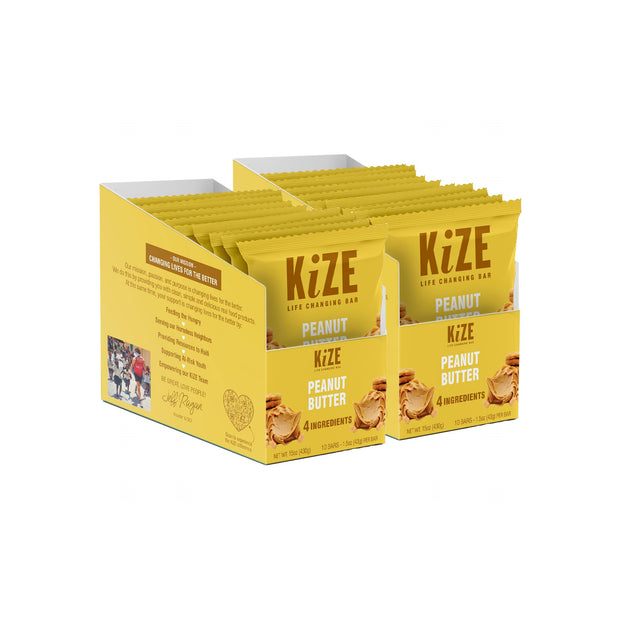 KiZE Energy Bars - Peanut Butter Honey - Gluten Free, Dairy Free, Non-GMO, and High Protein Meal Replacement Energy Bars, Clean and Simple Food Ingredients - 7g High Protein Snacks, (10 Count)