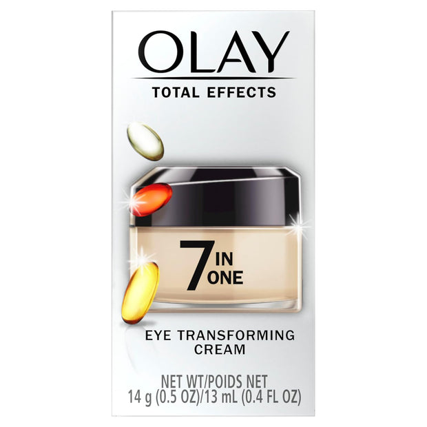 Olay Eye Cream, Total Effects Anti-Aging Treatment, 7-in-1 Hydrating, Evens Tone, Brightens, Smooths Line Lines, Minimizes Look of Pores, Firms, Reduces Dark Spots - Fast Absorbing, 0.5 Oz