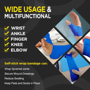 OK TAPE 12 Rolls Self Adhesive Bandage Wrap, Elastic Athletic Tape, Self Stick Bandage Tape, Vet Wrap, Medical Wrap for Wrist, Feet, 2" x 5 Yards - White