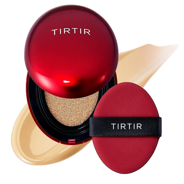 TIRTIR Mask Fit Red Cushion Foundation | Full coverage, Weightless, Skin fit, Satin Glow Finish, Korean Makeup, beauty, Tattoo cover up, Buildable (#29N Natural Beige, 0.63 Fl Oz)