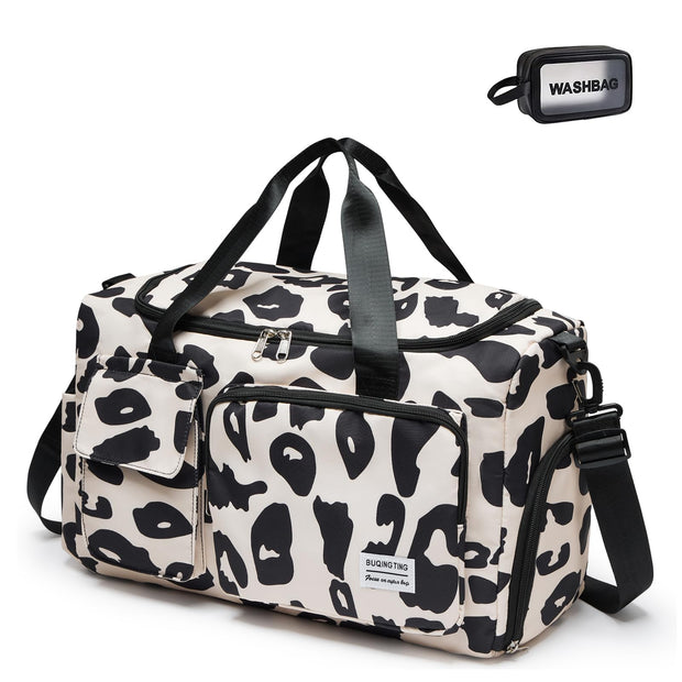 Small Gym Bag for Women, Travel Duffle Bag Carry On Weekender Bag with Shoe Compartment