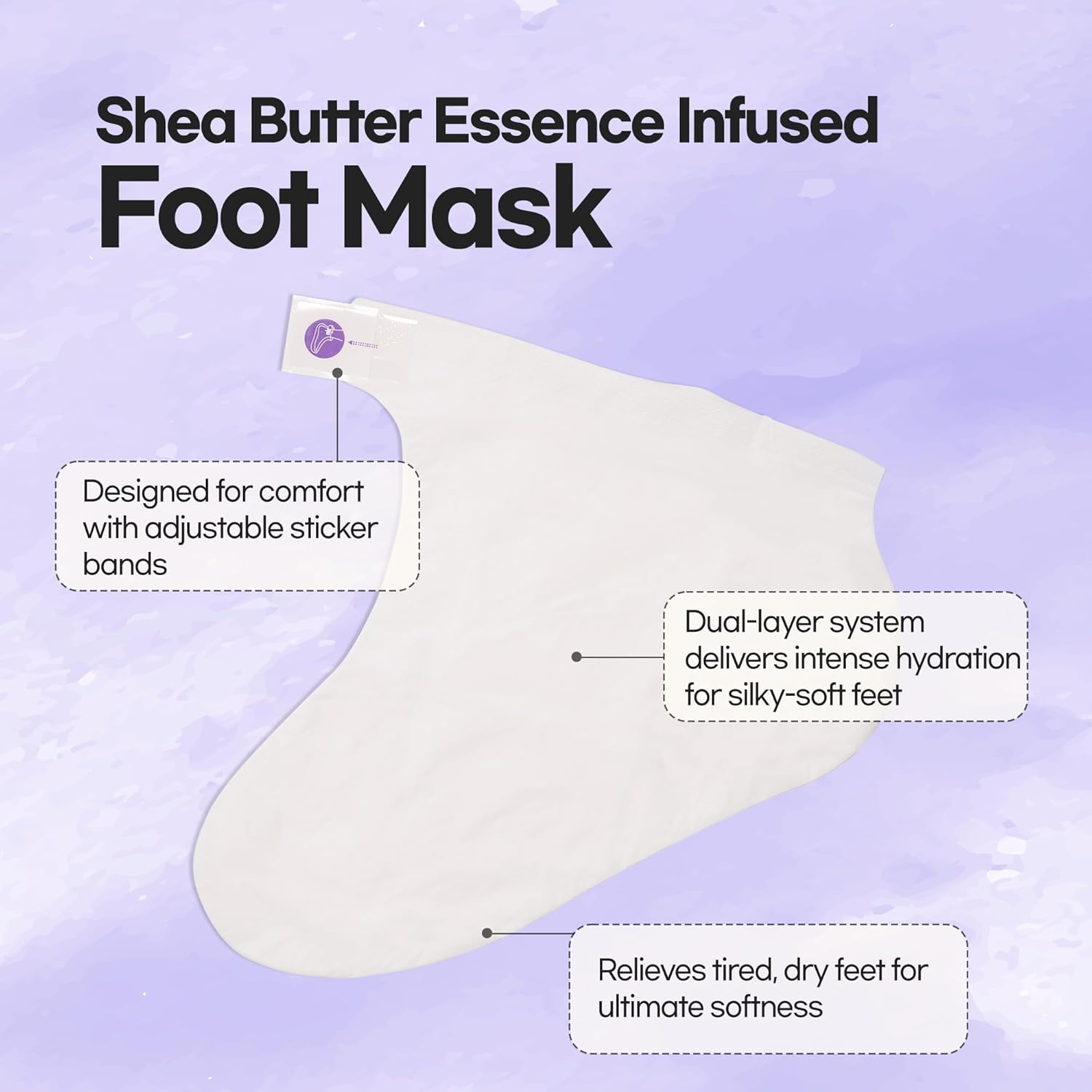 Epielle Relaxing Foot Masks 6 Pairs, Deep Moisturizing Socks for Dry Feet & Cracked Heels, Relieve and Soften with Melatonin & Lavender Extract, Korean Skin Care, Foot Spa, Self Care Gifts for Women