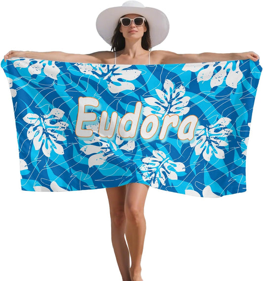 Custom Beach Towel Personalized Beach Towels Sand Free Quick Dry Pool Towels Custom Summer Beach Towels for Adults Dock and Bay Oversized Beach Camping Towels Travel Vacation Essentials Gift