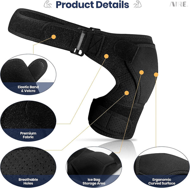 Shoulder Brace for Women and Men Recovery Shoulder. Adjustable Shoulder Support for Rotator Cuff, AC Joint Pain Relief, Shoulder Injuries. Perfect Fit Shoulder Compression Sleeve (One Size Regular)