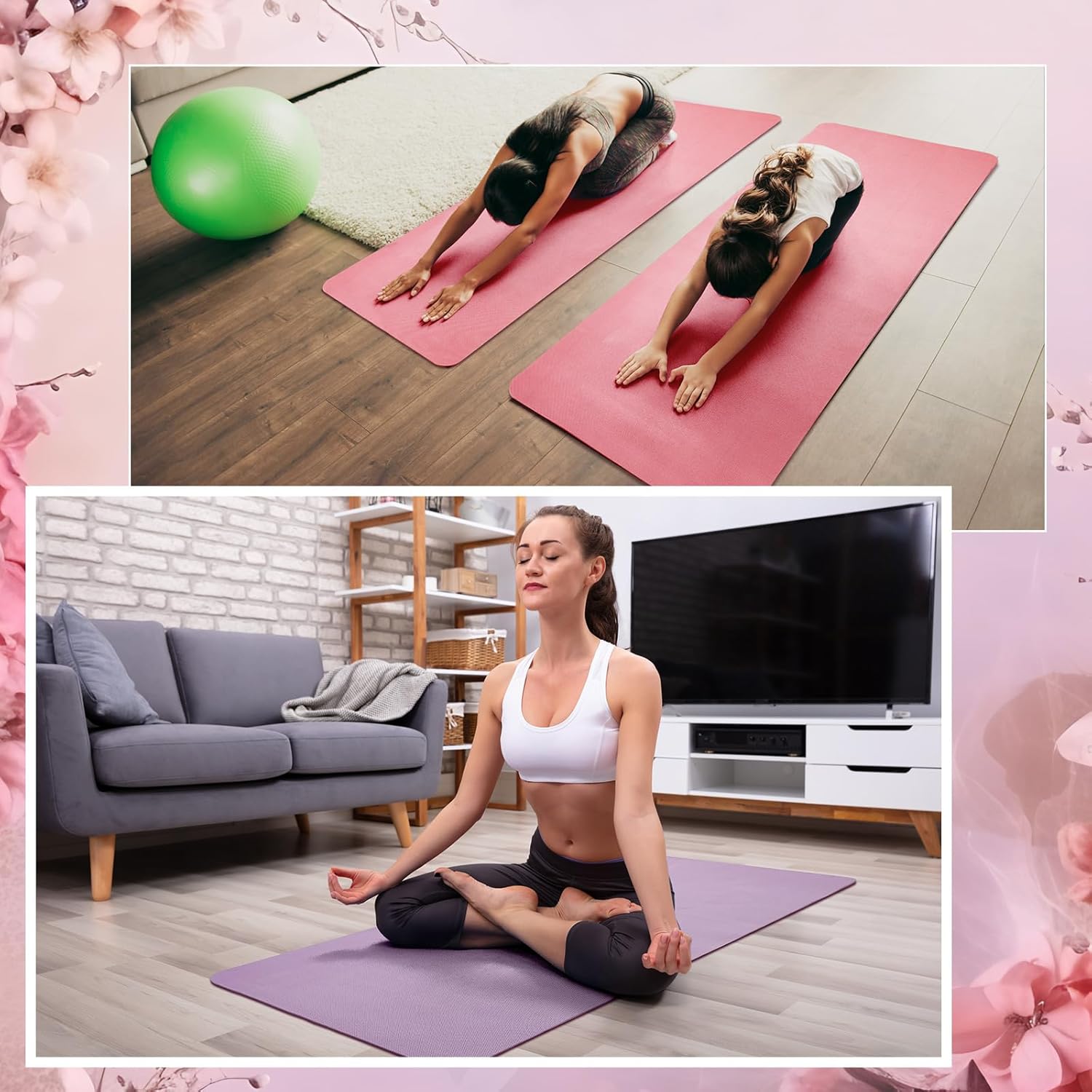 Timgle 12 Pack Yoga Mat Bulk, 4mm Thick Extra Long Sports Mat Anti Slip Tear Resistant Yoga Exercise Set for Fitness Stretching Home Workout Gym and Studio