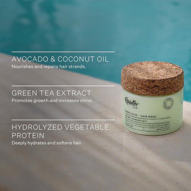 Remilia Hair Mask for Damaged Hair - Rice Protein Treatment - Deep Conditioning Mask, Volumizing & Repairing, Vegan, Made in USA 6.7 fl oz