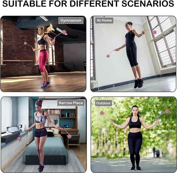 Jump Rope Ropeless Skipping Rope for Fitness Training Exercise, Adjustable Weighted Cordless Jump Rope for Men Women Kids
