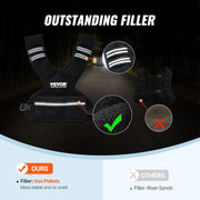 VEVOR Adjustable Weighted Vest, 11-20lb/20-32lbs/35lbs/40lbs Weight Vest with 6 Ironsand Weights and Reflective Stripe, Workout Equipment for Strength Training Running Jogging