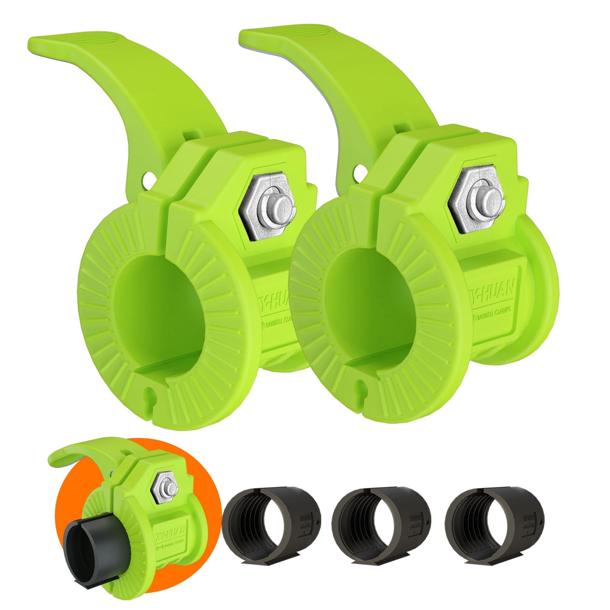 Barbell Clips 1 Inch Quick Release Weight Clamps 0.9-1.18inch Multi-Size Adjustable Olympic Clamps for Bars