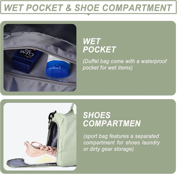 Weekender Duffel Bags for Women Men, Travel Totes Bag for Airplane, Cute Sports Gym Dance Overnight Luggage Bag with Wet Pocket Shoe Compartment, Carry On Hospital Bag for Labor and Delivery