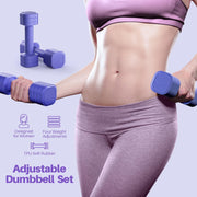 Zempox Adjustable Dumbbell Set of 2, 4 in 1 Free Weights Dumbbells Set for Women, Hand Weights for Women at Home, Each 2lb 3lb 4lb 5lb with TPU Soft Rubber Handle for Home Gym Exercise Training
