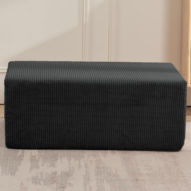 106" Cloud Sectional Couch, Left/Right Facing Convertible Sofa with Deep Seat, L-Shape Modular Upholstered Foam Couch for Living Room Bedroom, No Assembly Required (Corduroy Fabric, Beige)