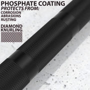 Synergee Open 15kg and 20kg Black Phosphate and Chrome Olympic Barbell. Rated 1000lbs for Weightlifting and Powerlifting.