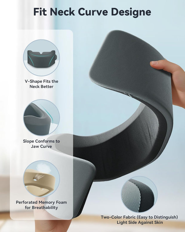 Neck Brace for Sleeping, For Relief Neck Pain and Provide Support Soft Cervical Collar, Neck Support Keep Vertebrae Stable & Aligned Relief of Cervical Spine Pressure Gray (Medium Size)