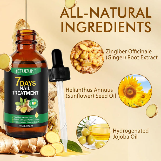 Nail Growth Serum, Ginger Nail Serum, Nails Repair Cuticles Oil, Ginger Nail Oil for Strengthen & Promote Nails Growth, Natural Plant Formula