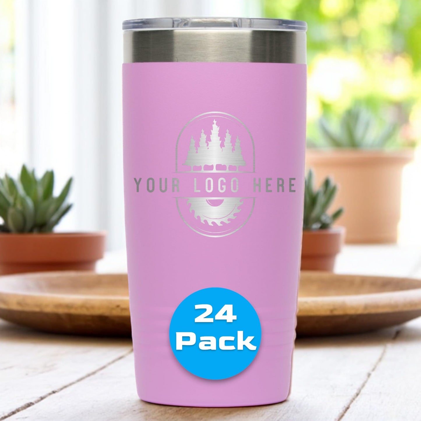 20oz Stainless Steel Tumbler - Upload Your Logo, Custom Engraved, Double Wall Vacuum Insulated Travel Mug, Ideal for Corporate Gifts, Events, and Sports Teams
