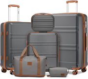 Kono 3 Piece Luggage Sets Expandable(only 28") Lightweight with Spinner Wheels TSA Lock Hardside Travel Rolling Suitcases 20in 24in 28in Carry on Pink