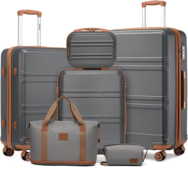 Kono 3 Piece Luggage Sets Expandable(only 28") Lightweight with Spinner Wheels TSA Lock Hardside Travel Rolling Suitcases 20in 24in 28in Carry on Pink