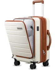 LUGGEX 28 Inch Luggage with Spinner Wheels, Expandable PC Hard Shell Checked Suitcase with Front Opening, Lightweight (Charcoal Metallic, 28 Inch)