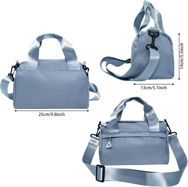 Mini Black Gym Bag Sport Bag Adjustable Small Duffle Bag Detachable Strap Gym Tote For Women Small Duffle Bag (Blue)