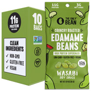 The Only Bean Crunchy Dry Roasted Edamame Snacks (Sea Salt), Healthy High Protein(11g) Keto Food, Low Carb Gluten Free Office Vegan Food 100 Calorie Snack Pack, 0.9oz 10 Pack