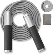 Weighted Jump Rope for Men, Women (1.5LB) - Alloy Steel Handles, Speed Skipping Rope, Gym,Indoor/Outdoor - Fitness, Workout, Boxing - Solid PVC & Cotton Rope