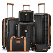 Joyway Luggage Sets 6 Piece PP Hardside Carry on Suitcase with Spinner Wheels and TSA Lock for Travel, Purple