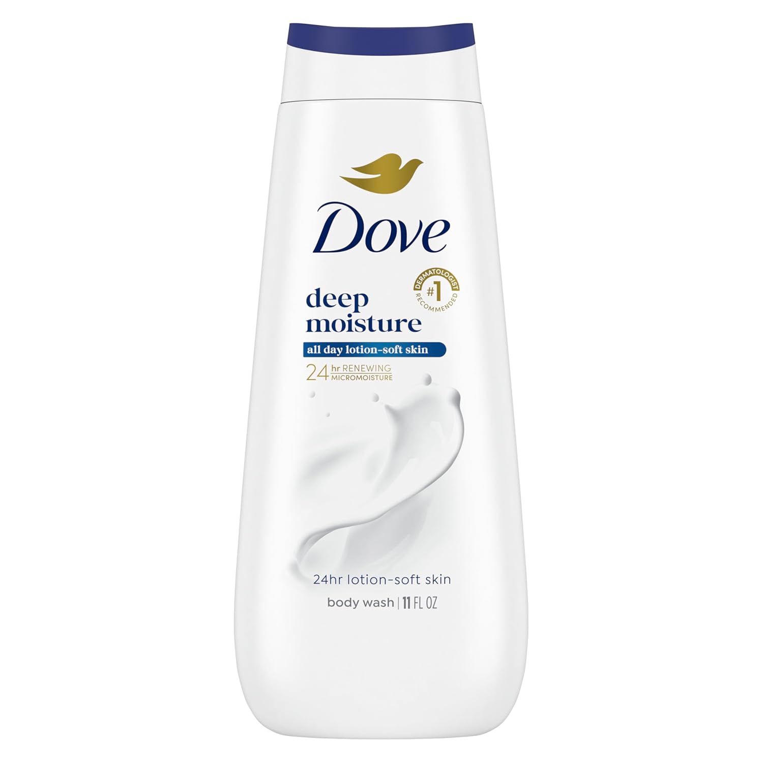Dove Body Wash Deep Moisture for 24hr Lotion-Soft Skin Moisturizing Skin Cleanser with No Sulfates No Parabens 11 oz