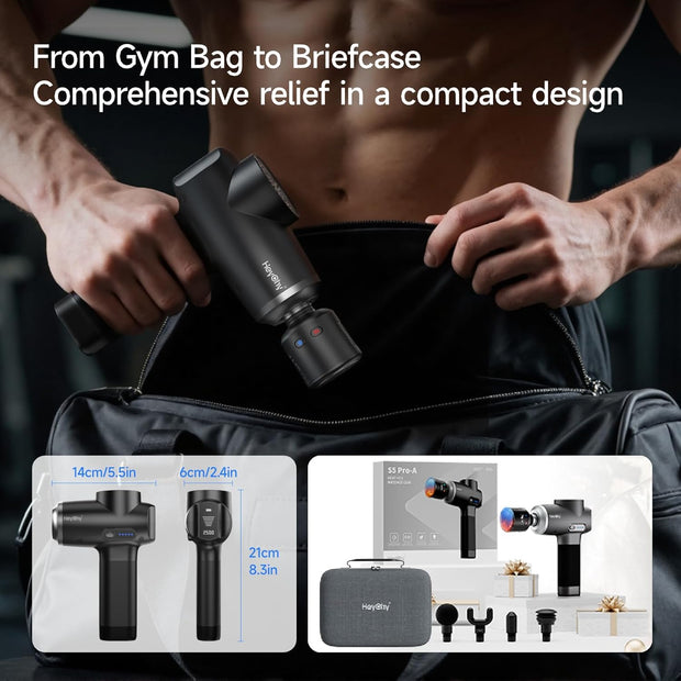 Percussion Massage Gun Deep Tissue with Heat and Cold, Portable Handheld Muscle Massager, Percussion Back Body Masajeador 12mm Amptitude for Athletes, Runner, Gifts for Men Women