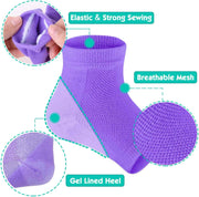 Selizo 6 Pairs Heel Moisturizing Socks Open Toe Socks Cracked Gel Heel Socks Foot Toeless Heel Repair Socks for Women Dry Hard Cracked Feet, 6 Colors