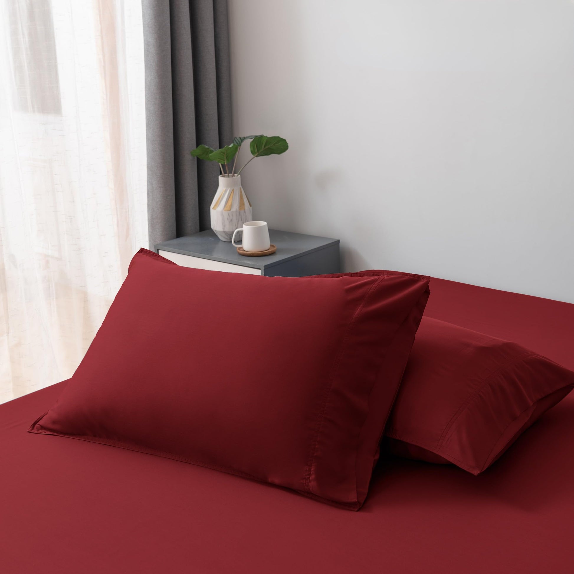 Bella Coterie | Luxury Standard Size Pillowcase Set | 100% Organically Grown Bamboo Viscose | Ultra Soft | Cooling | 2 Pcs [White]