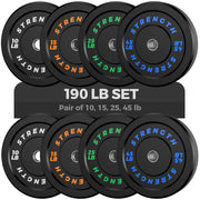 Olympic Rubber Bumper Weight Set - 2 Inch Barbell Plates for Home Gym Strength Training