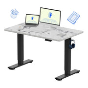 FLEXISPOT EN1 Whole-Piece Standing Desk, 48 x 24 Inches Height Adjustable Desk Stand up Desk Home Office Table for Computer Laptop (White Frame + Maple Desktop)