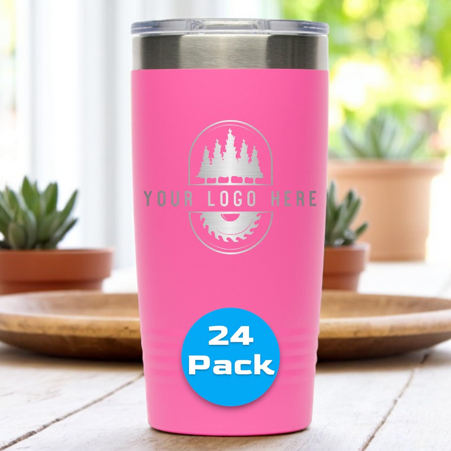 20oz Stainless Steel Tumbler - Upload Your Logo, Custom Engraved, Double Wall Vacuum Insulated Travel Mug, Ideal for Corporate Gifts, Events, and Sports Teams