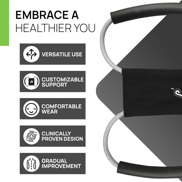 PRIMEKINETIX PostureMedic Dynamic Posture Brace for Neck and Back Support -For Enhanced Shoulder Alignment, Posture Improvement & Stretching- M(Blue)