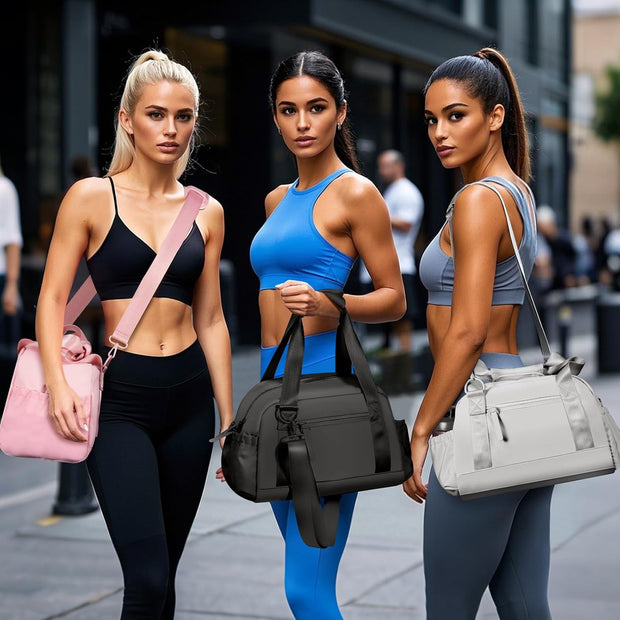 Small Gym Bag 14 inch for Women & Men Mini Gym Duffel Bag with Wet Compartment Waterproof Travel Duffle Bag for Sports Workout Dance