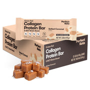 Perfect Collagen Protein Bars, Gluten Free Grass Fed Collagen + MCT Oil, Low Carb, No Sugar Added, High Protein Snacks, Keto Diet Foods, 11g Protein, 18g Fat, 3g Net Carbs, Chocolate Chip, 12 Bars