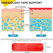 Kinesiology Tape Precut 3 Rolls, Athletic Sports Tape for Muscle Joints Support, 60 Strips for Knee Ankle Shoulder Wrist, Latex Free and Water Resistant, Pink