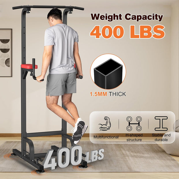 RELIFE REBUILD YOUR LIFE Power Tower Pull Up Bar Station Workout Dip Station for Home Gym Strength Training Fitness Equipment