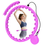 Weighted Hula Circle with 32 Links(66 Inch), Sweet Weight Ball, for Adults Weight Loss, Infinity Fitness Hoop Plus Size, for Women Smart Exercise Equipment