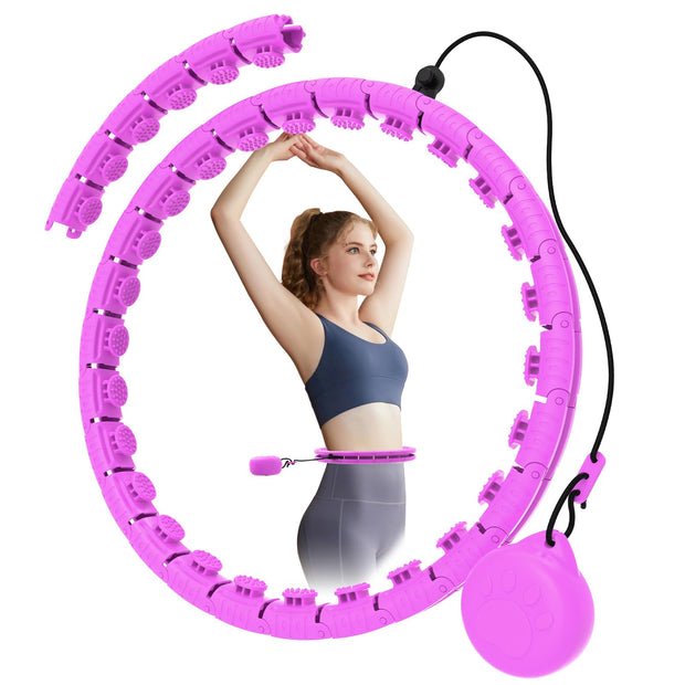 Weighted Hula Circle with 32 Links(66 Inch), Sweet Weight Ball, for Adults Weight Loss, Infinity Fitness Hoop Plus Size, for Women Smart Exercise Equipment