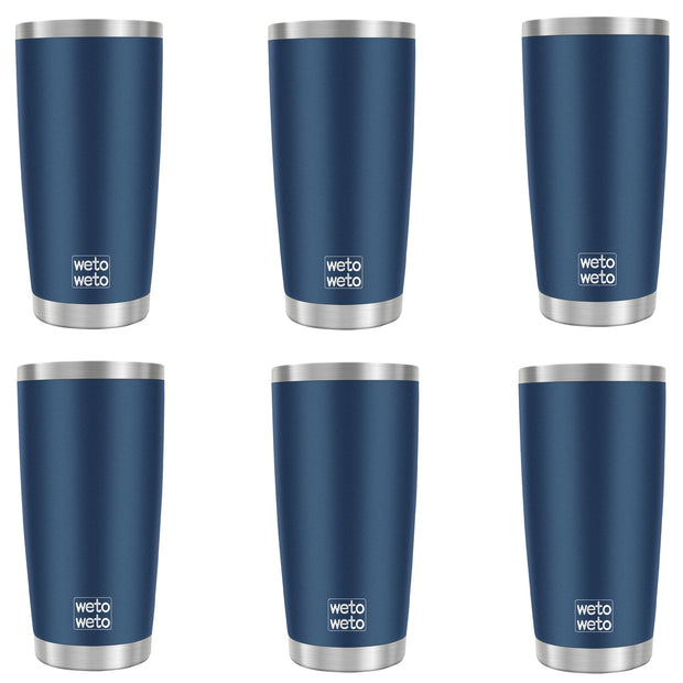 WETOWETO 20oz Tumbler, Stainless Steel Vacuum Insulated Coffee Travel Mug, Double Wall Powder Coated Insulated Coffee Mug Travel Mug with Lid Thermal Cup for Outdoor (Navy Blue, 1 Pack)