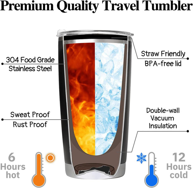 Personalized Tumblers with Engraved Name, Personalized Birthday Gifts for Men Women, Custom 20oz Stainless Steel Coffee Tumbler with Lids and Straws, Custom Travel Cup