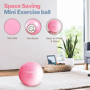 Small Exercise Ball, 9 Inch Mini Pilates Ball, Anti Burst and Slip Resistant Mini Yoga Ball for Stability, Fitness, Physical Therapy, Stretching & Core Strength Workout at Home Gym & Office
